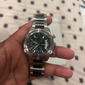 Guess Black and Silver Men's Watch